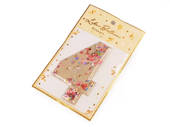 Dzimšanas dienas pašlīmējoši cipars 4 ar kustīgiem fliteriem (uz vietas)