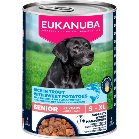 Konservi suņiem Eukanuba CAN LC senior dogs trout sweet potatoes 400 g