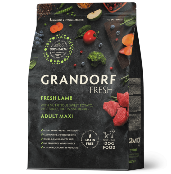 Grandorf Fresh Lamb Adult Medium & Maxi 10 kg dog dry food lamb meat with sweet potatoes