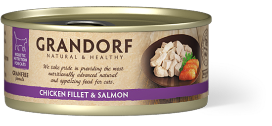 Grandorf Chicken Breast & Salmon 70g konservi kaķiem 