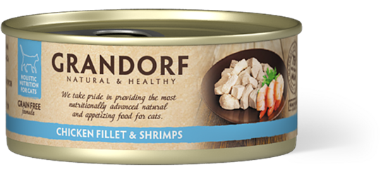 Grandorf Chicken Breast & Shrimps 70g konservi kaķiem 