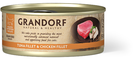 Grandorf Tuna Fillet Chicken Breast 70g konservi kaķiem 