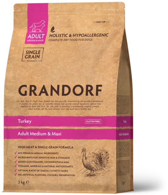 Grandorf Turkey Medium & Maxi Breeds 10 kg dog dry food