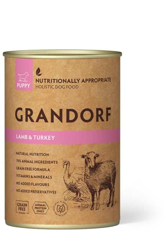 Grandorf Dog Lamb & Turkey Puppy 200 g suņu konservi