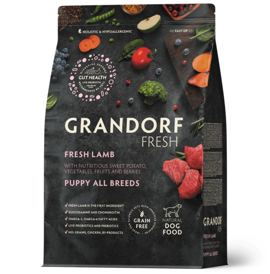 Grandorf Fresh Lamb Puppy All Breeds 10 kg dog dry food lamb meat with sweet potatoes
