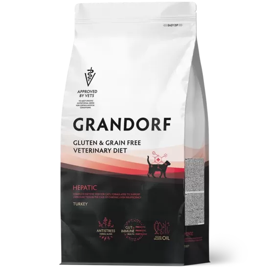 Grandorf Hepatic Adult cats turkey 2 kg kaķu sausā barība