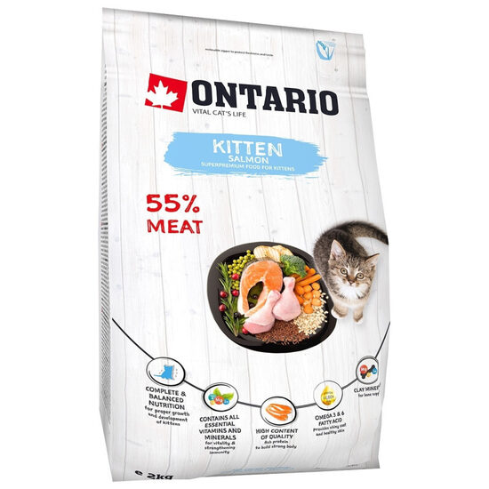 Sausā barība kaķēniem Ontario Cat Kitten Salmon 2kg
