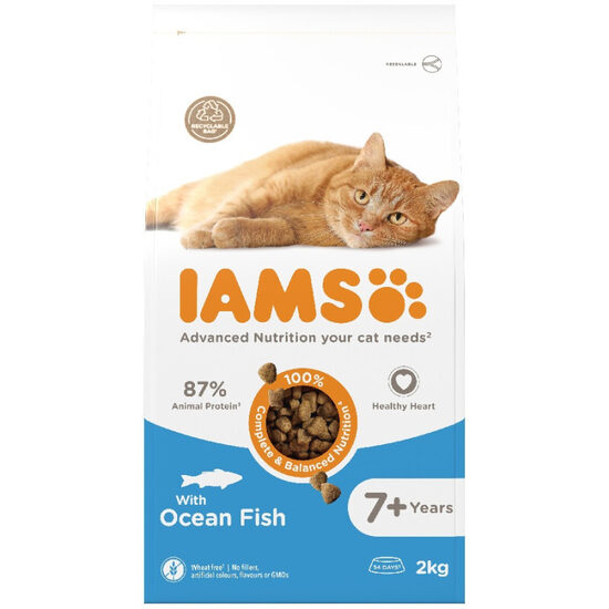 Sausā barība kaķiem IAMS Cat Senior Ocean fish 2kg