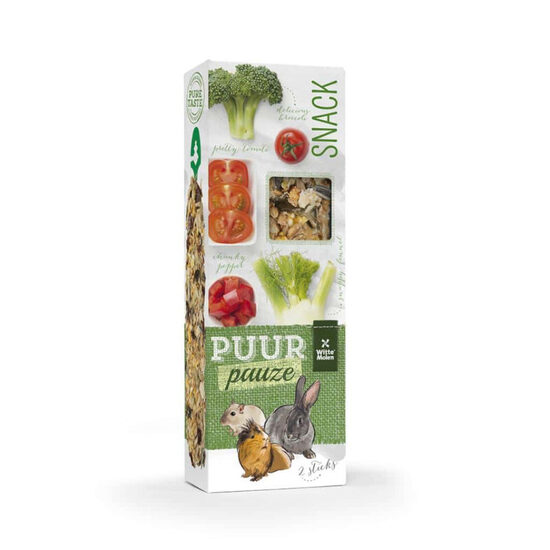 Papildbarība grauzējiem Witte Molen Puur PAUZE gourmet treat sticks Broccoli/Tomato for Rabbits and Rodents 110g/2gab.