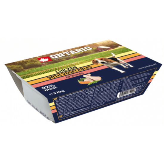 Konservi suņiem Ontario Dog Alucup Chicken with vegetable 0,32kg