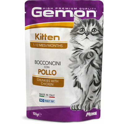 Wet food Gemon Cat Pouch Kitten Chunkies with Chicken 100 g