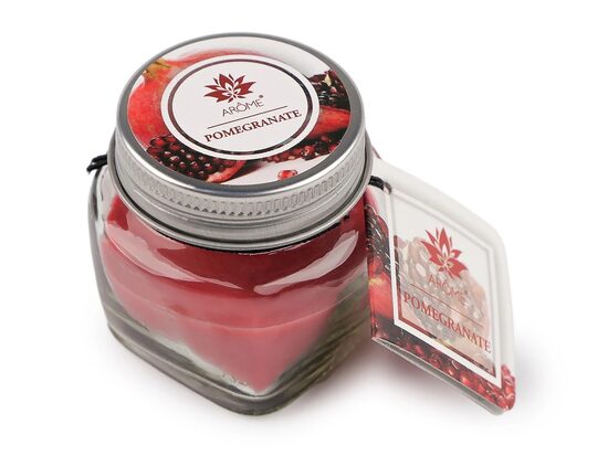 Aromātiskā svece stikla burciņā ar vārda plāksnīti 28 g GRANĀTĀBOLS (Uz vietas)