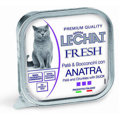 Cat wet food LeChat Fresh Adult Pate and Chunkies with Duck 100 g