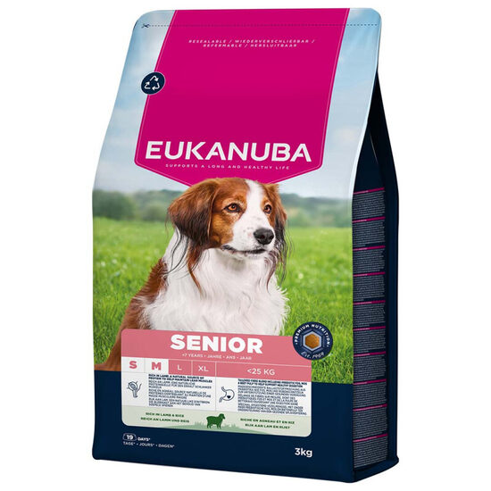 Dog dry food Eukanuba Senior Small/Medium Lamb and Rice 3 kg
