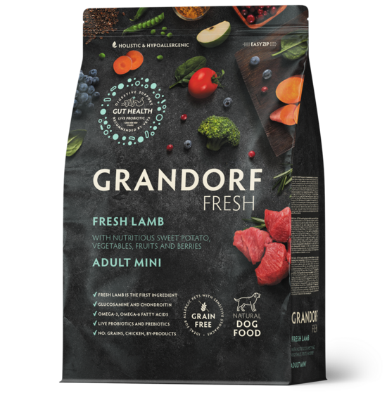 Grandorf Fresh Lamb Adult Mini 1 kg dog dry food lamb meat with sweet potatoes