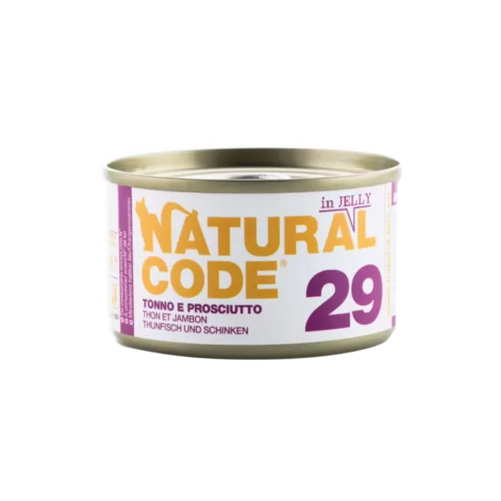 Natural Code 29 Tuncis un šķiņķis 85g konservi kaķiem