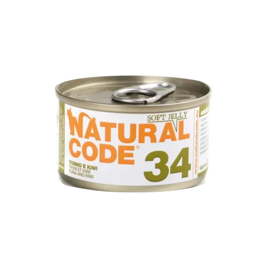 Natural Code 34 Tuncis un Kivi 85g konservi kaķiem