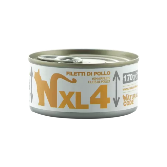 Natural Code XL 4 Vistas fileja 170g konservi kaķiem
