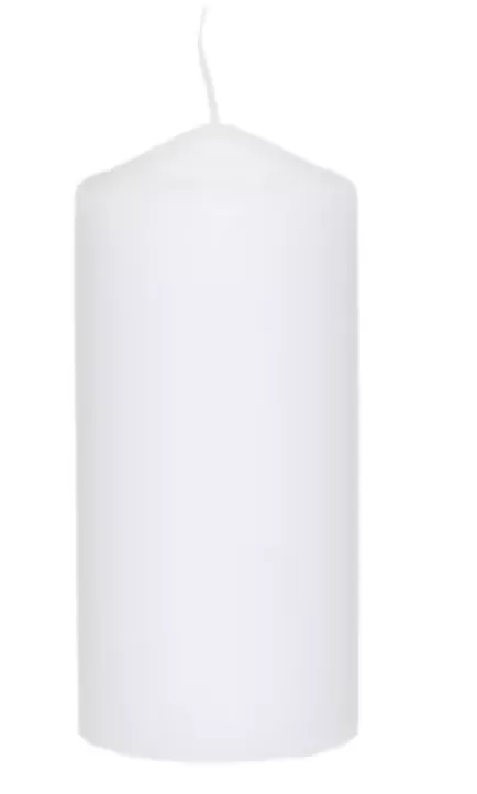 Cilindrsvece 15 cm balta (uz vietas)