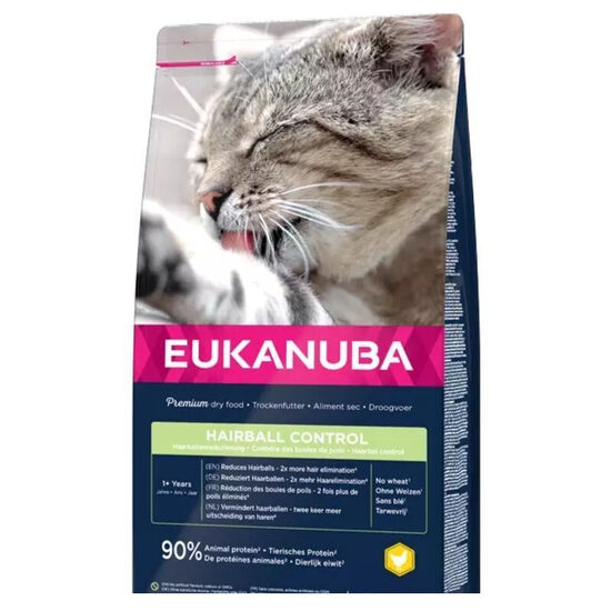 Sausā barība kaķiem Eukanuba Cat Adult Hairball Control Chicken 10 kg