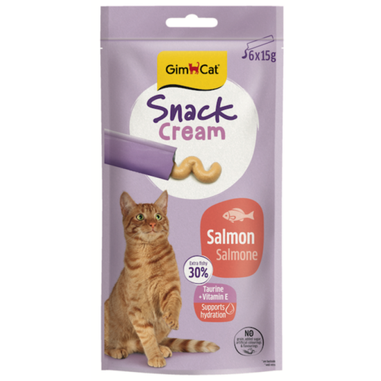 GimCat SNACK CREAM salmon Cat Treats 6x15g