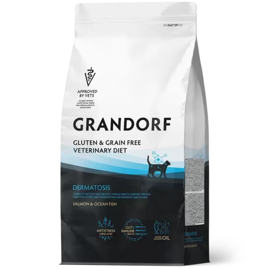 Grandorf Dermatosis Adult cats salmon 2 kg kaķu sausā barība