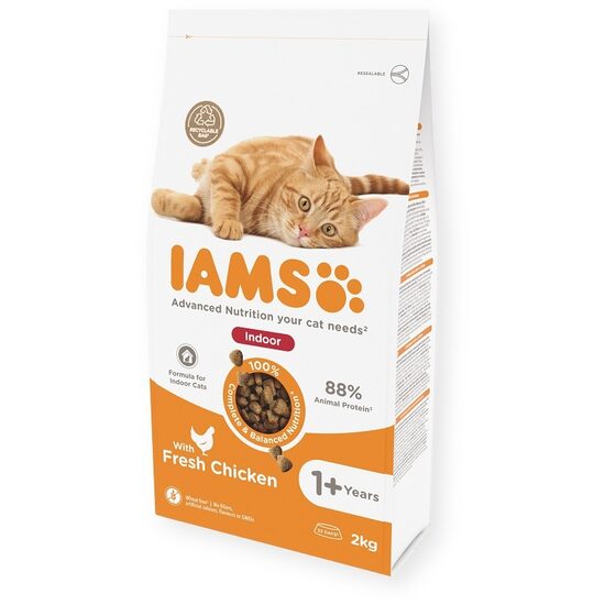 Sausā barība kaķiem IAMS Cat Adult Indoor Chicken 2 kg