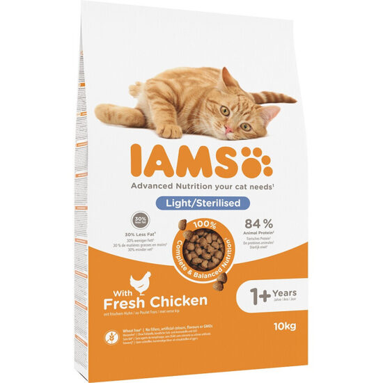 Sausā barība kaķiem IAMS Cat adult sterilized chicken 10kg
