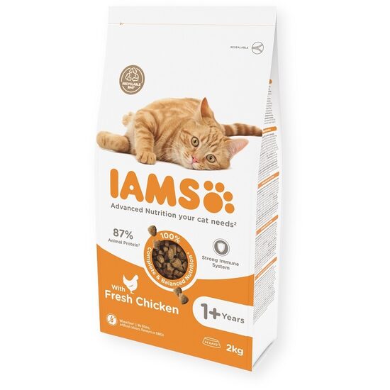 Sausā barība kaķiem IAMS Cat Adult Chicken 2kg