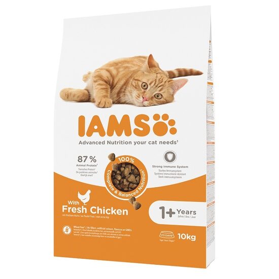 Sausā barība kaķiem IAMS Cat Adult Chicken 10kg