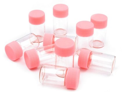 Stikla burciņas ar plastmasas vāciņu 20x40 mm