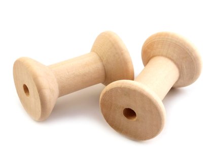 Diegu spolītes koka 2 x 4,8 cm komplekts