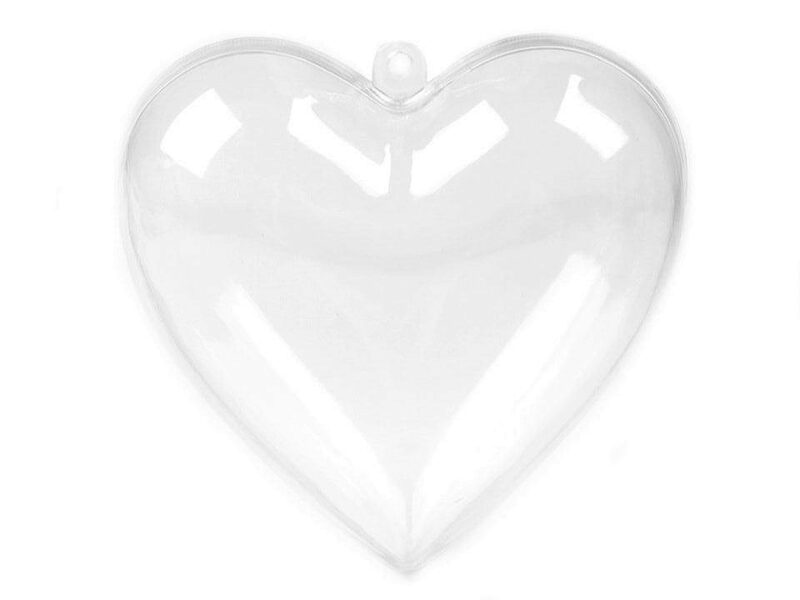 Plastmasas sirds ornaments rotājums 8x8cm komplekts