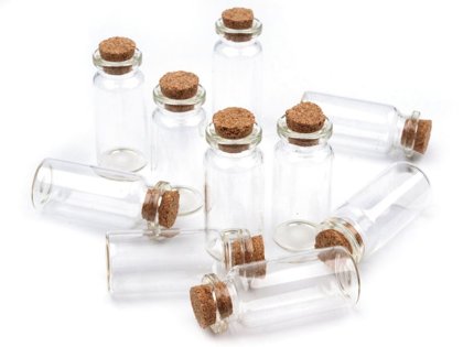 Glass Vials / Mini Glass Jars with Cork 20x50 mm