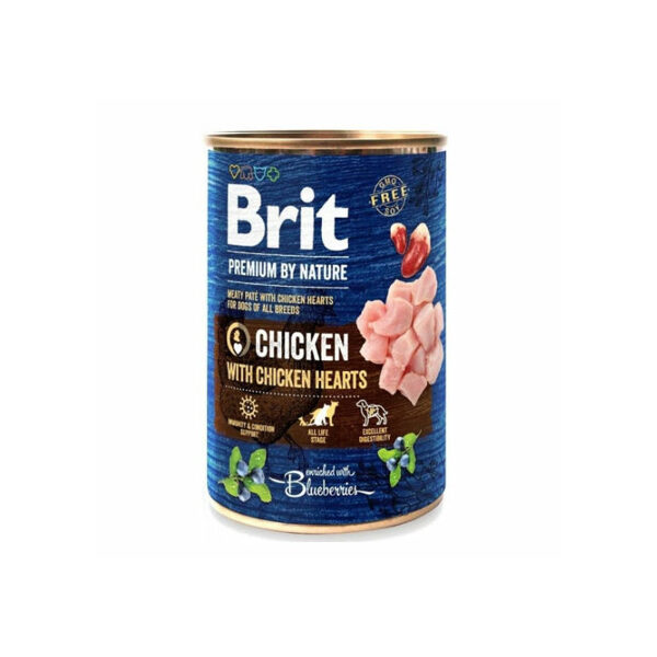 Brit Premium by Nature wet Chicken with Hearts 400 g mitrā barība suņiem