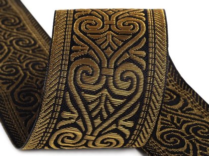 Dekoratīvā lenta Woven Jacquard Trim Ribbon width 50 mm with Lurex