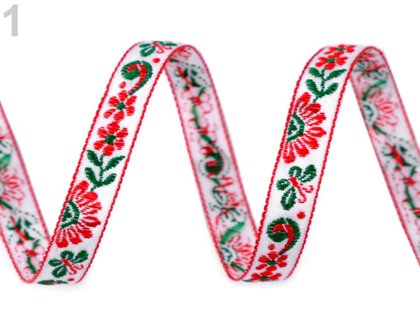 Poliestera Lenta ar puķēm Tapestry Jacquard 10 mm 19,4m