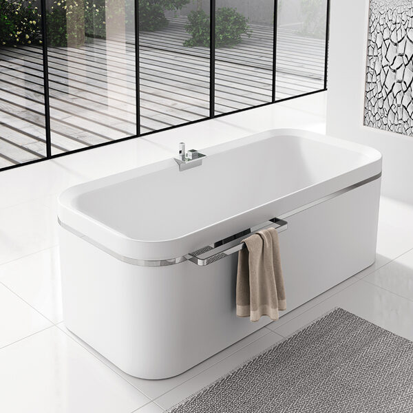 Novellini DIVINA F Acrylic Freestanding Bath 1800x800x630mm White with Full Panel