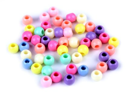 Plastmasas pērlītes 8x10 mm Pasteļu krāsas