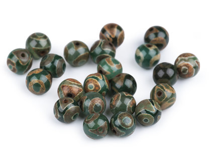 Pērlītes komplekts Mineral Beads Tibetan Agate Dzi Ø8 mm 