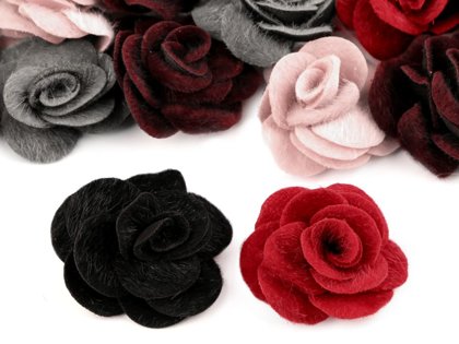 Dekoratīvās puķes Faux Fur Fabric Decorative Flower / Rose Ø50 mm
