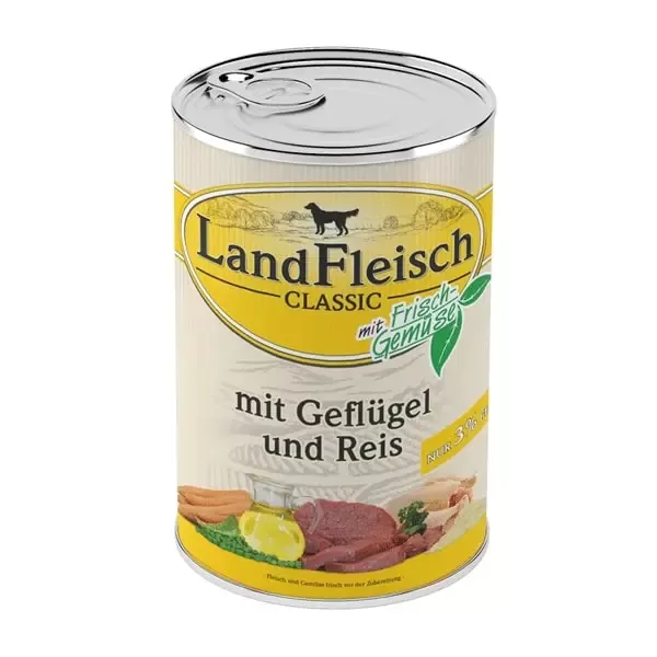 Canned Landfleisch for dogs with poultry + rice 400 g (2.)