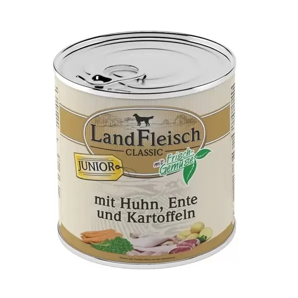 Canned Landfleisch for puppies with poultry+duck+potatoes 800 g