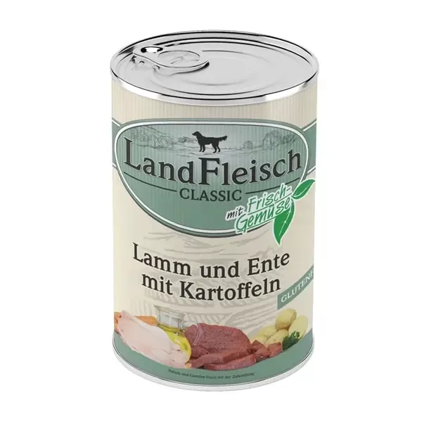 Canned Landfleisch for dogs with lamb + duck + potatoes 400 g