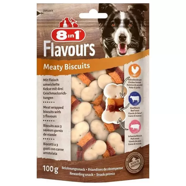 8in1 kārums suņiem Flavours Meaty Biscuits 100 g
