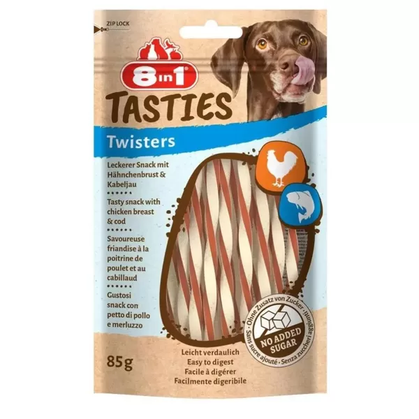 8in1 kārums suņiem Tasties Twisters 85 g