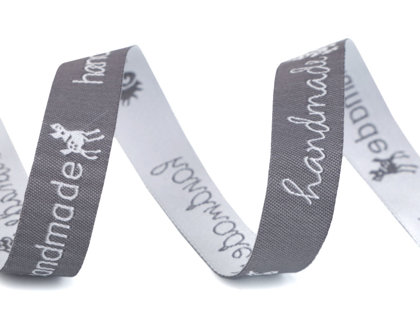 Poliestera lenta birkām Woven Ribbon 16 mm Hand made 9m