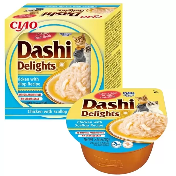  Churu Cat Dashi Delights vista un ķemīšgliemeži 70 g gardumi kaķiem (uz vietas)