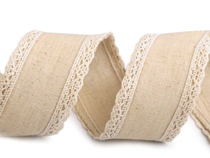 Kokvilnas lenta ar mežģīni 50 mm