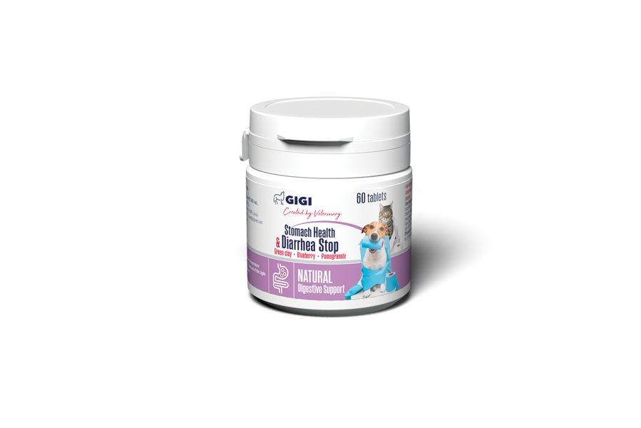 GIGI Stomach Health & Diarrhea Stop maziem suņiem un kaķiem N60 tabletes